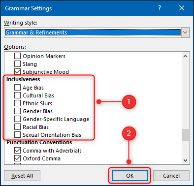 Новости - Microsoft Word: Настройки политкорректности